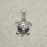 Sterling Silver Interactive Turtle Pendant