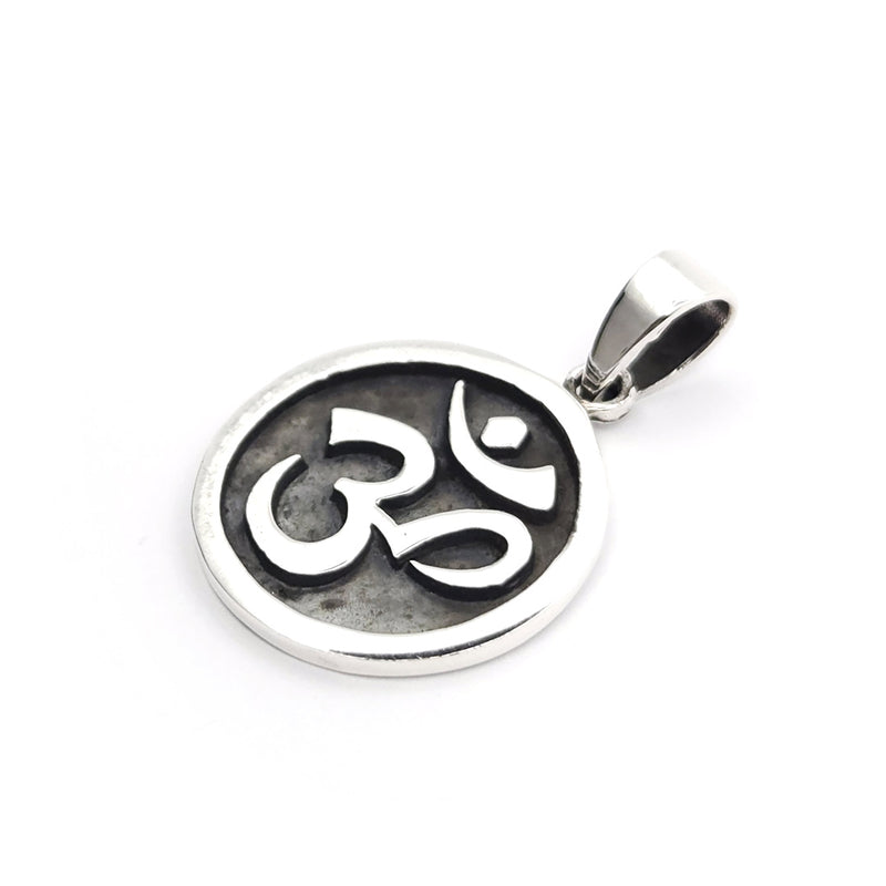 Sterling Silver Om Coin Pendant