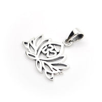 Sterling Silver Om Lotus Pendant