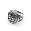 Sterling Silver Ouroboros Pentacle Ring