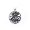 Sterling Silver Smiling Sun Moon Stars Medallion Pendant