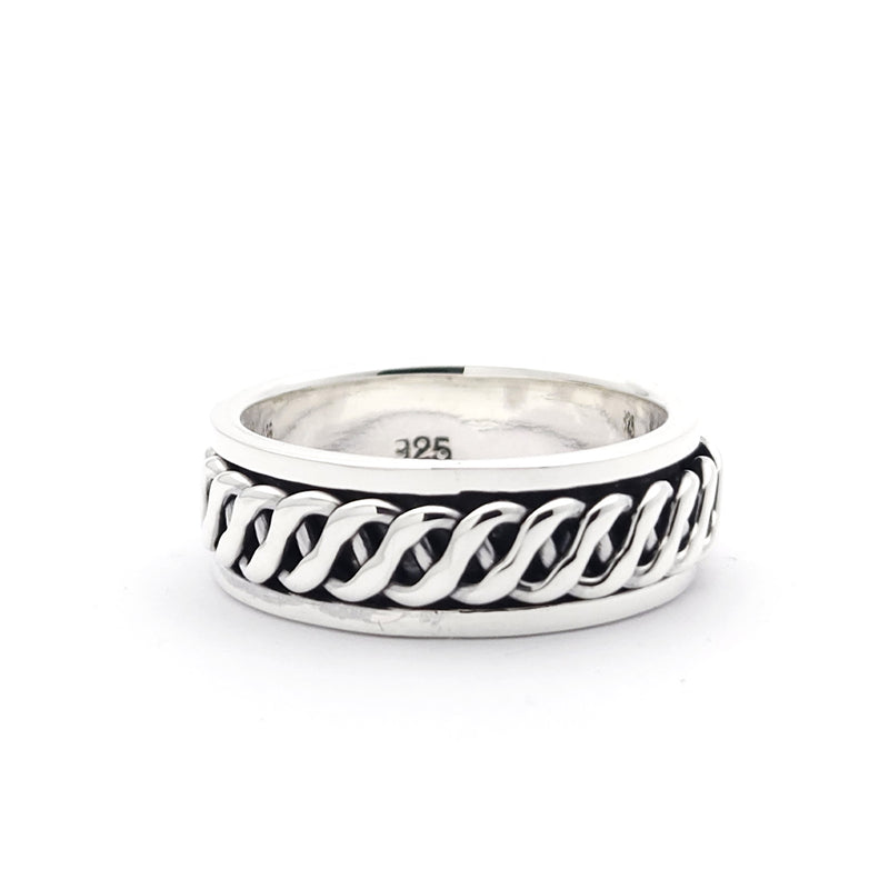 Sterling Silver Spinner Ring with Double Helix Design