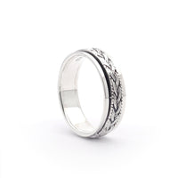 Sterling Silver Spinner Ring with Fine Braid Design