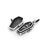 Sterling Silver Coffin with Skeleton Locket