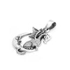 Sterling Silver Cute Dragon Crescent Moon Face Pendant