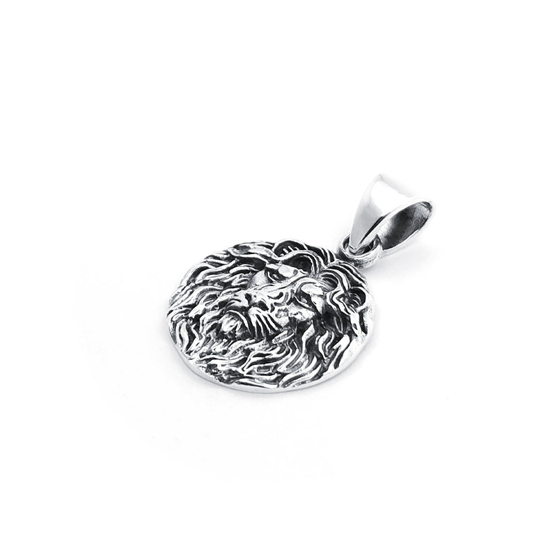 Sterling Silver Lion Head Charm Pendant