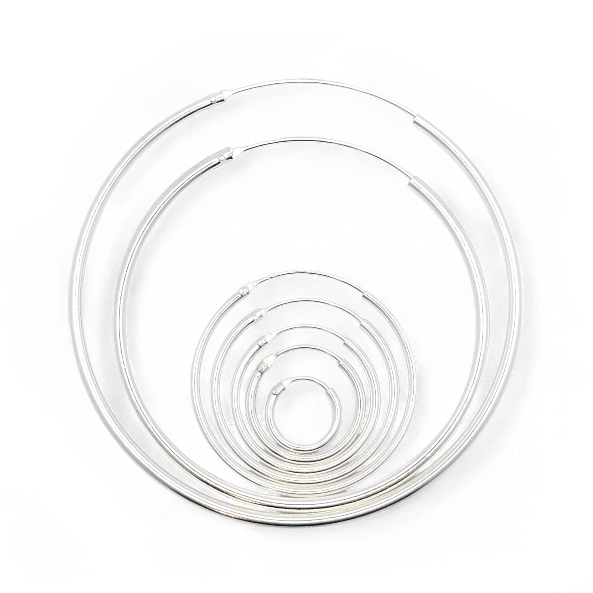 Sterling Silver Plain Hoop Earrings