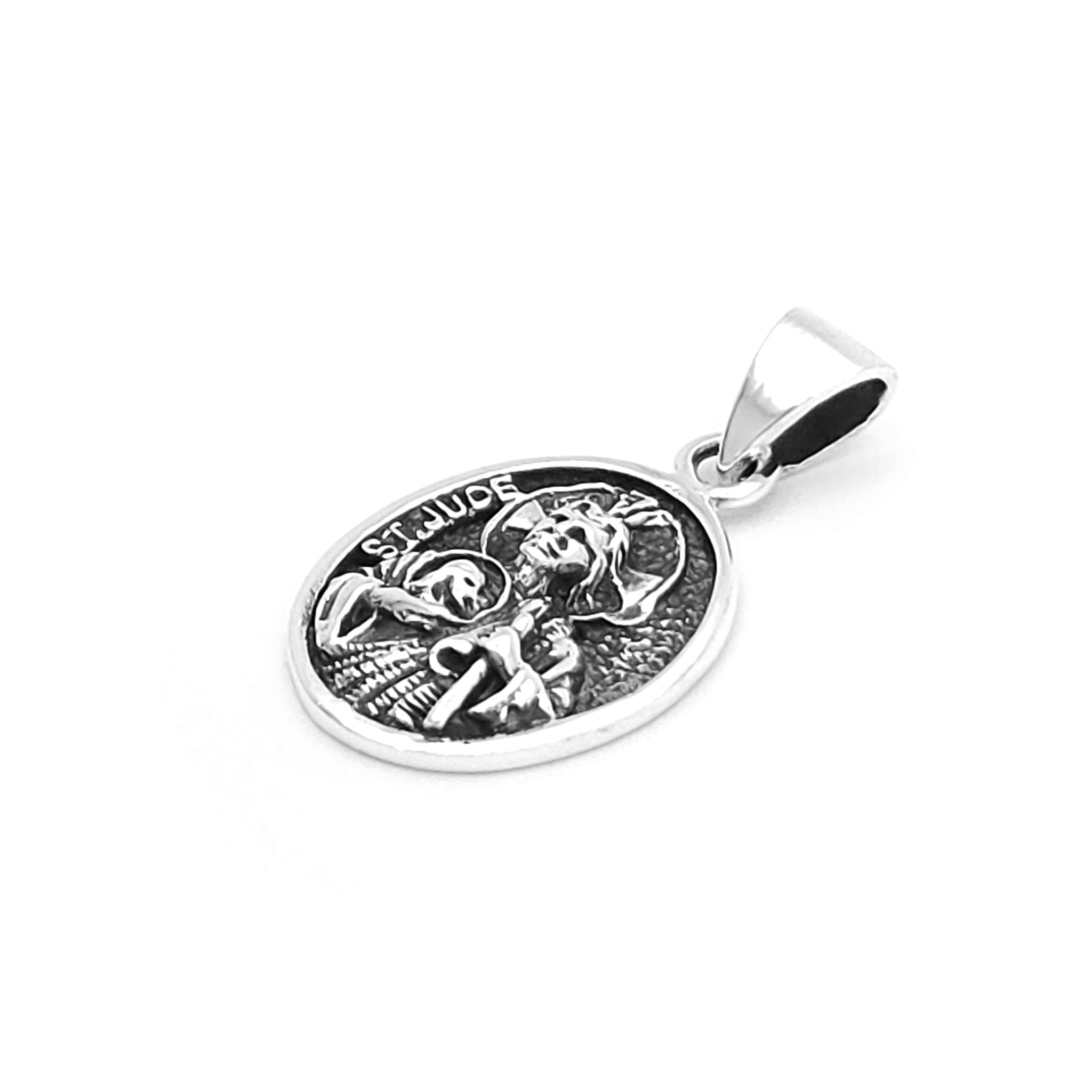 Sterling Silver Saint Jude Oval Pendant