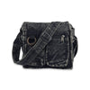 Stonewash Shoulder Bag with Wooden Ring