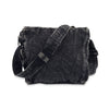 Stonewash Shoulder Bag with Wooden Ring