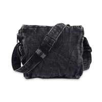 Stonewash Shoulder Bag with Wooden Ring