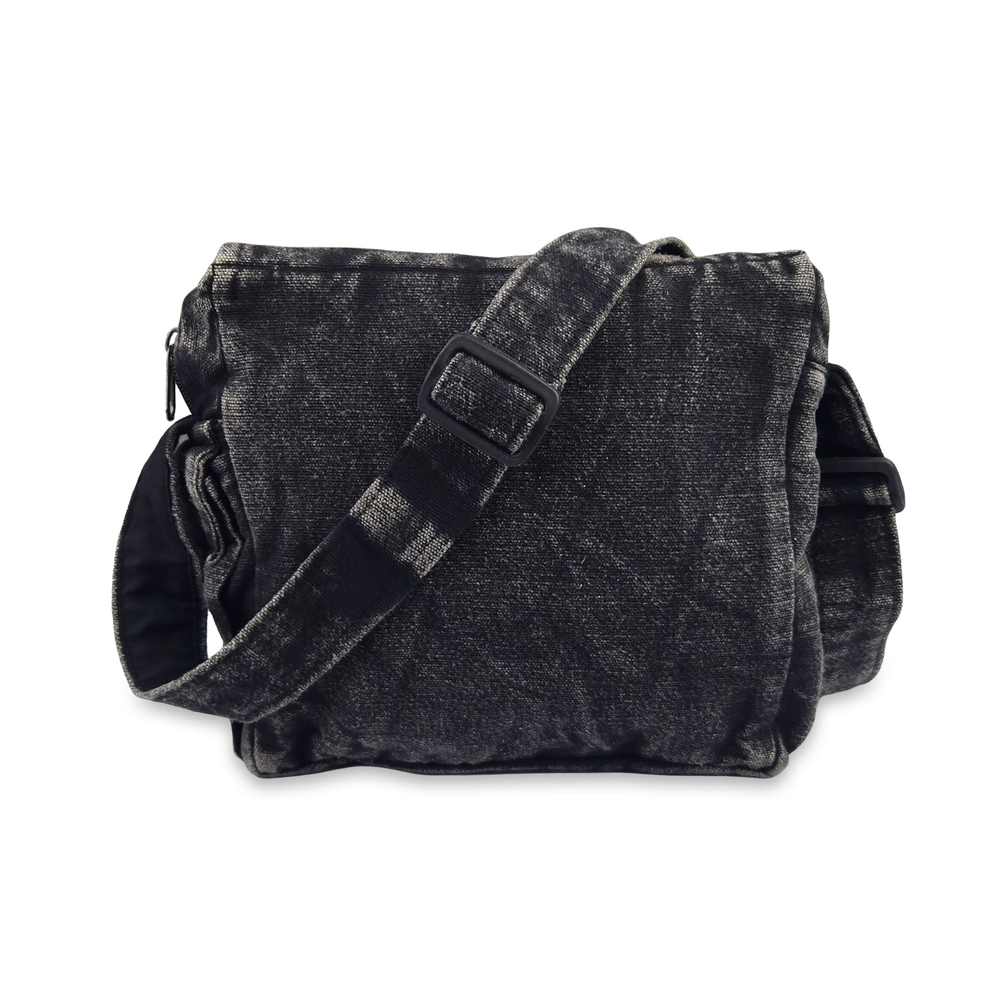 Stonewash Shoulder Bag with Wooden Ring