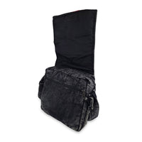 Stonewash Shoulder Bag with Wooden Ring