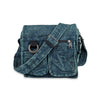 Stonewash Shoulder Bag with Wooden Ring