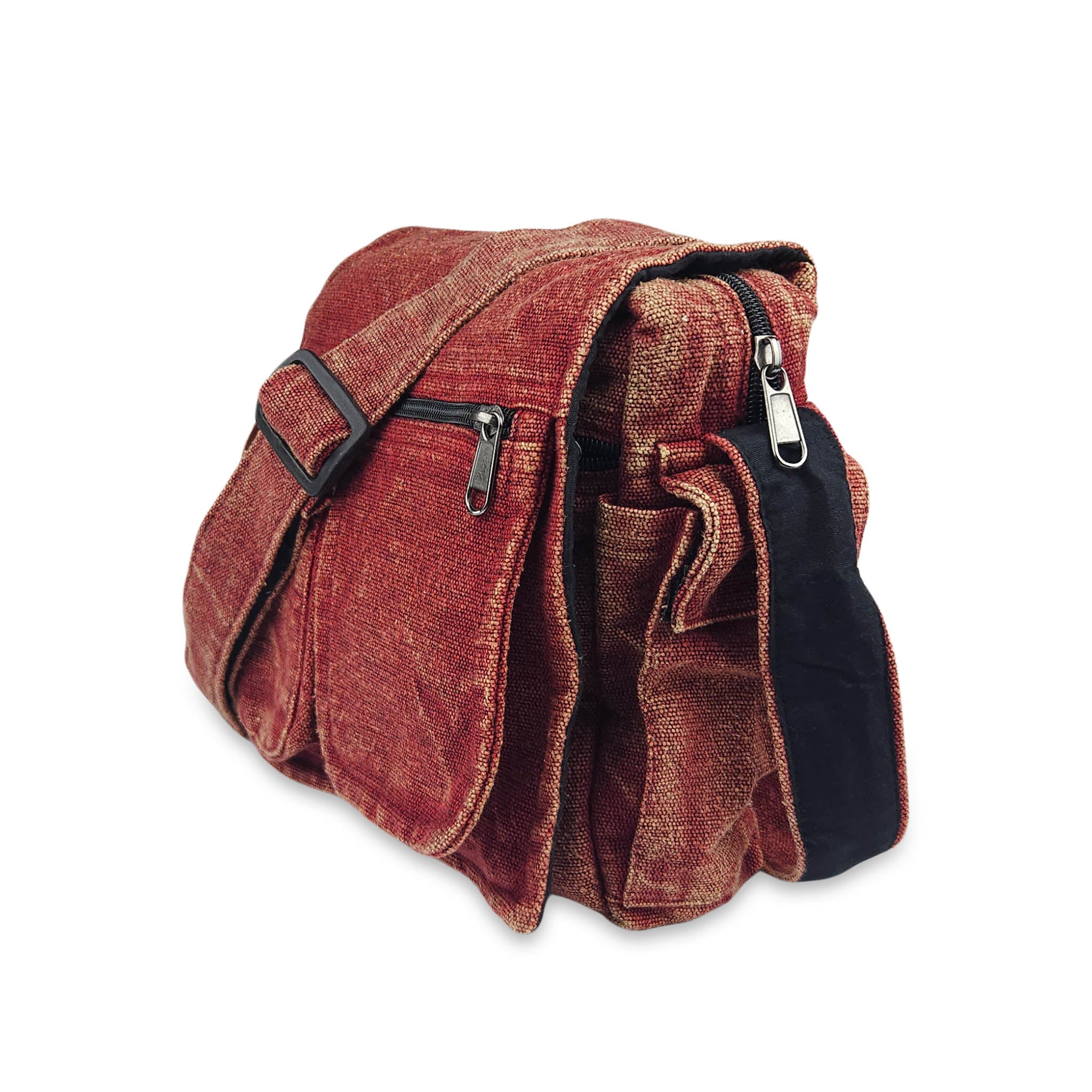 Stonewash Shoulder Bag with Wooden Ring