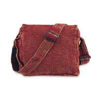 Stonewash Shoulder Bag with Wooden Ring