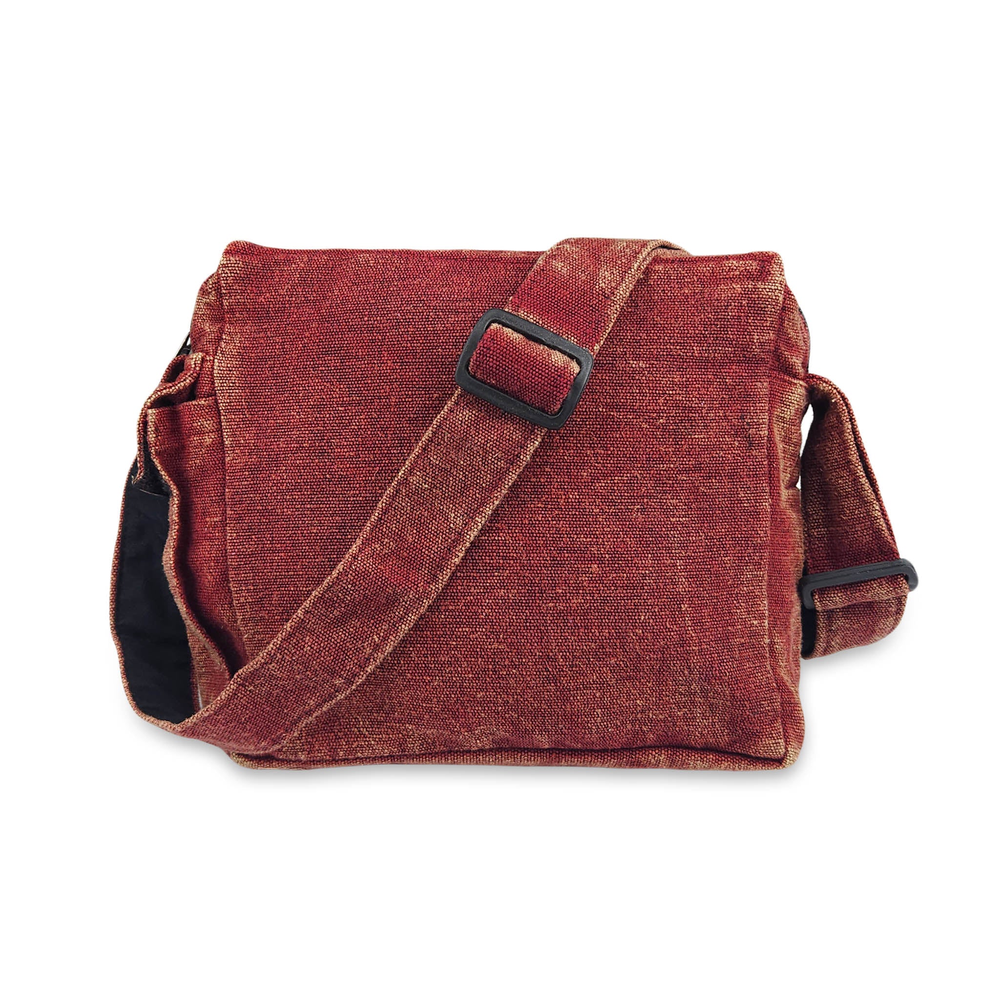 Stonewash Shoulder Bag with Wooden Ring