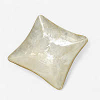 Capiz Shell Trinket Dish - Gold Trim