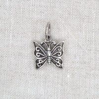 Front shot of 925 Sterling Small Silver Butterfly Pendant