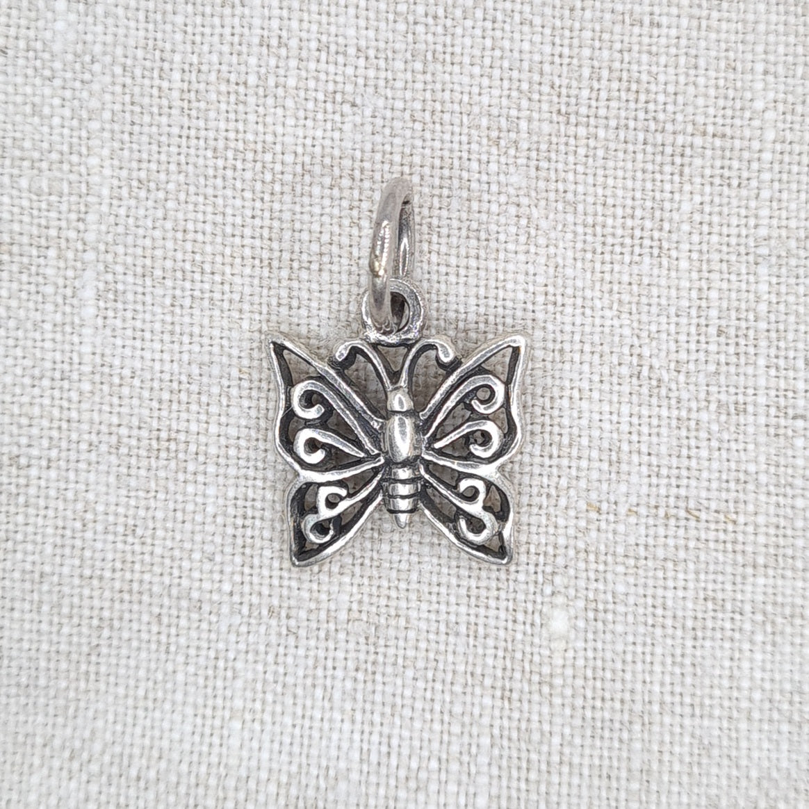 Front shot of 925 Sterling Small Silver Butterfly Pendant