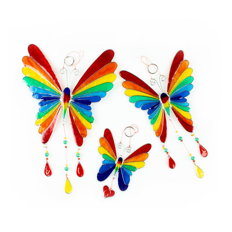 Rainbow Butterfly Resin Suncatcher