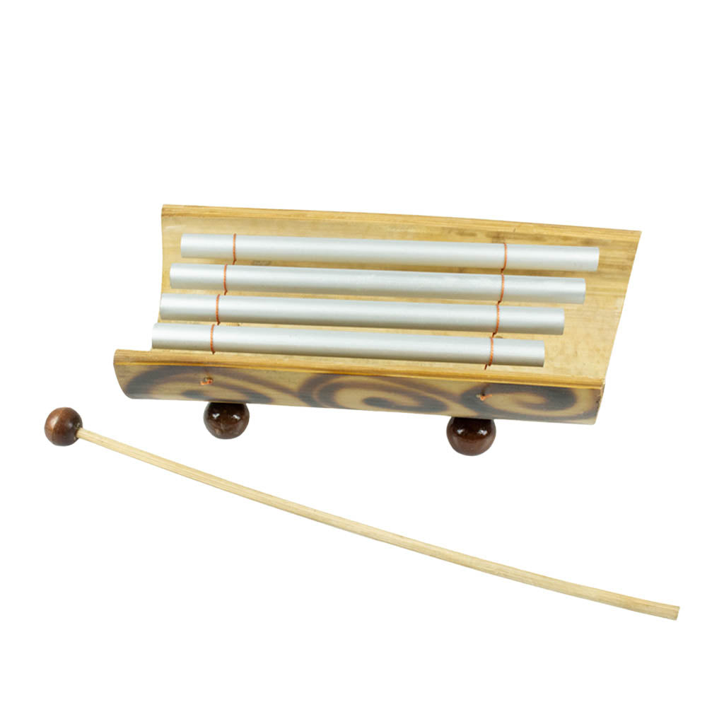 Front shot of Bamboo Xylophone and bamboo mallet