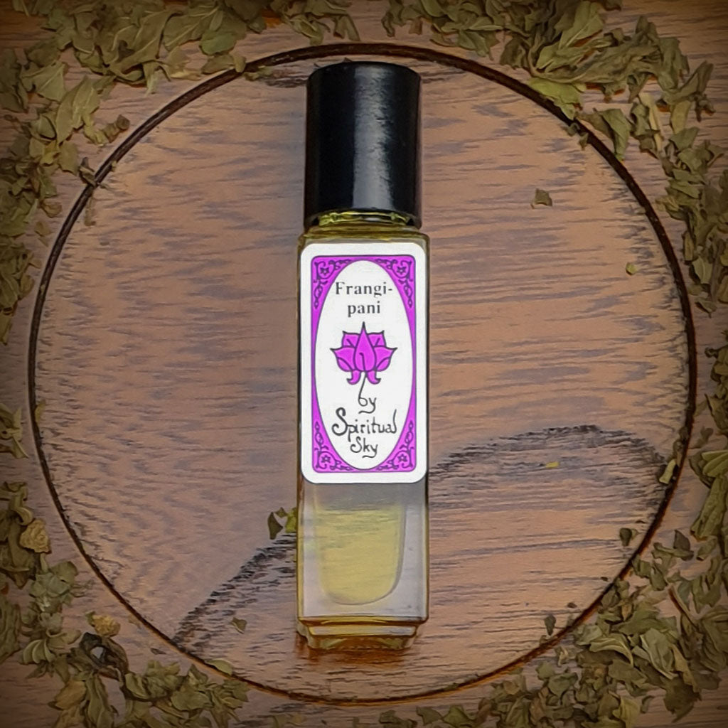 close up of spiritual sky perfume - frangipani