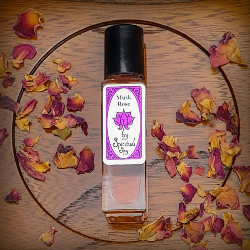 close up of spiritual sky perfume - musk rose