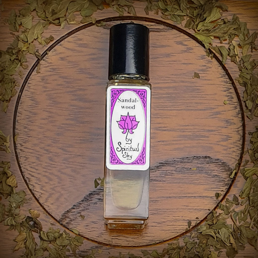 close up of spiritual sky perfume - sandalwood