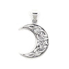 Sterling Silver Crescent Moon Celtic Pentagram Pendant