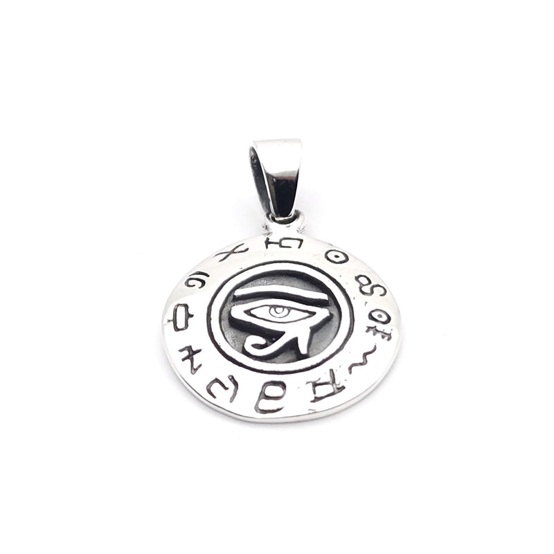 Sterling Silver Egyptian Eye Of Ra With Symbols Pendants