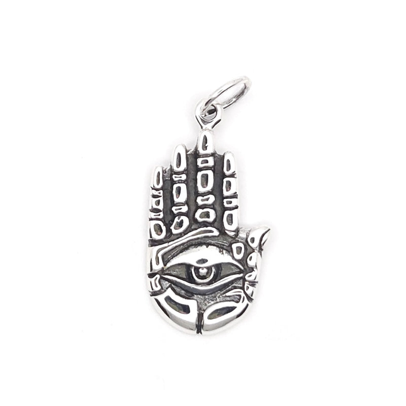 Sterling Silver Hand of Fatima with Eye Pendant