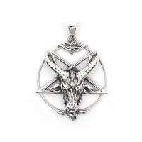 Sterling Silver Inverted Pentagram Baphomet Pendant