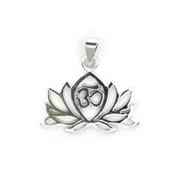 Sterling Silver Om Lotus Pendant