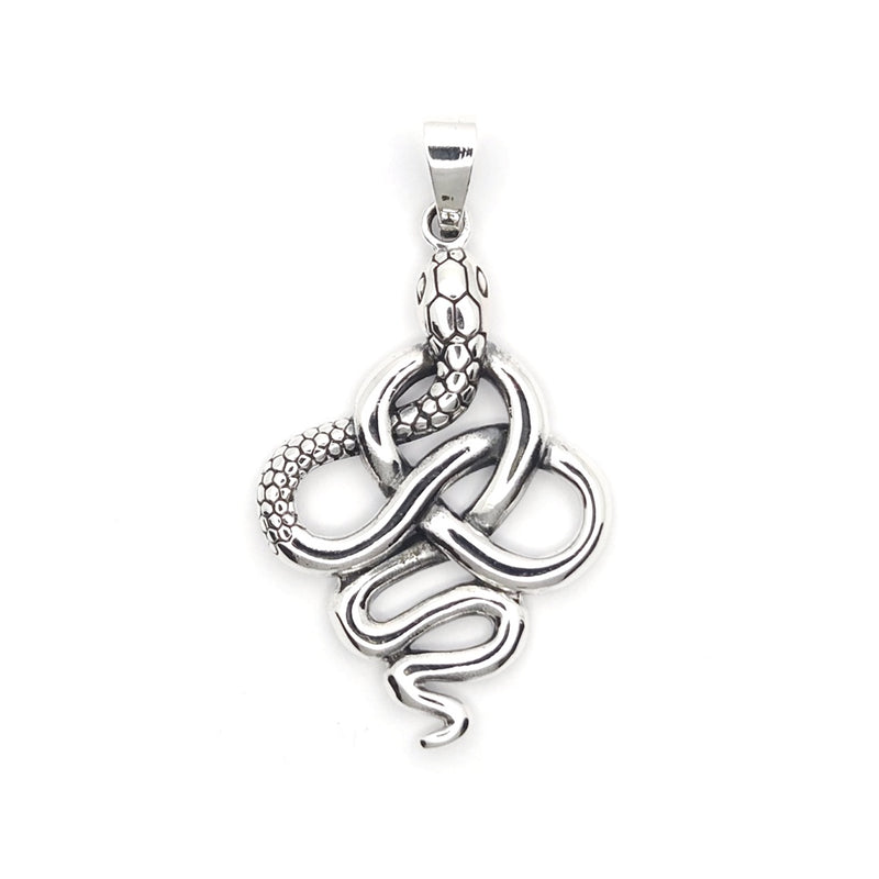 Sterling Silver Serpent Knot Pendant