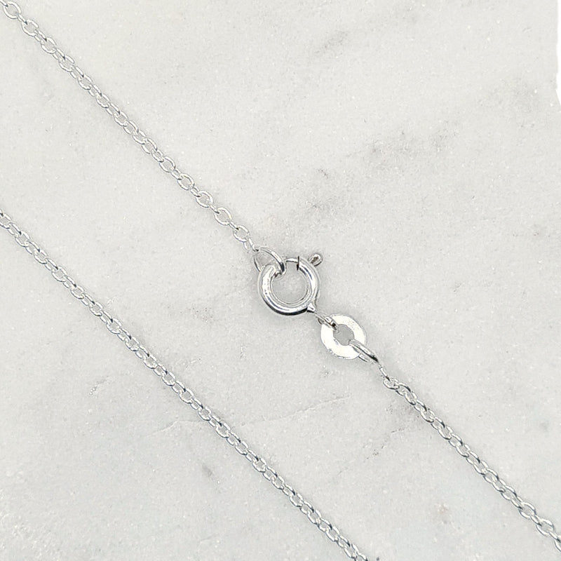 925 Sterling Silver 1.5mm Cable Link Chain with clasp