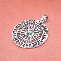 Side shot of 925 Sterling Silver Compass Pendant