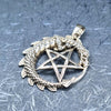 Side shot of 95Sterling Silver Dragon Pentagram Pendant