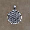 Front shot of 925 Sterling Silver Flower Of Life Disc Pendant