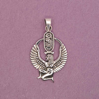 Front shot of 925 Sterling Silver Isis With Cartouche Pendant
