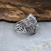 Side shot of 925 Sterling Silver Large Green Man Ring