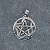 Front shot of Sterling Silver Pentagram With Intertwined Snake Pendant