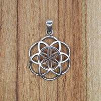 Front shot of 925 Sterling Silver Seed Of Life Pendant