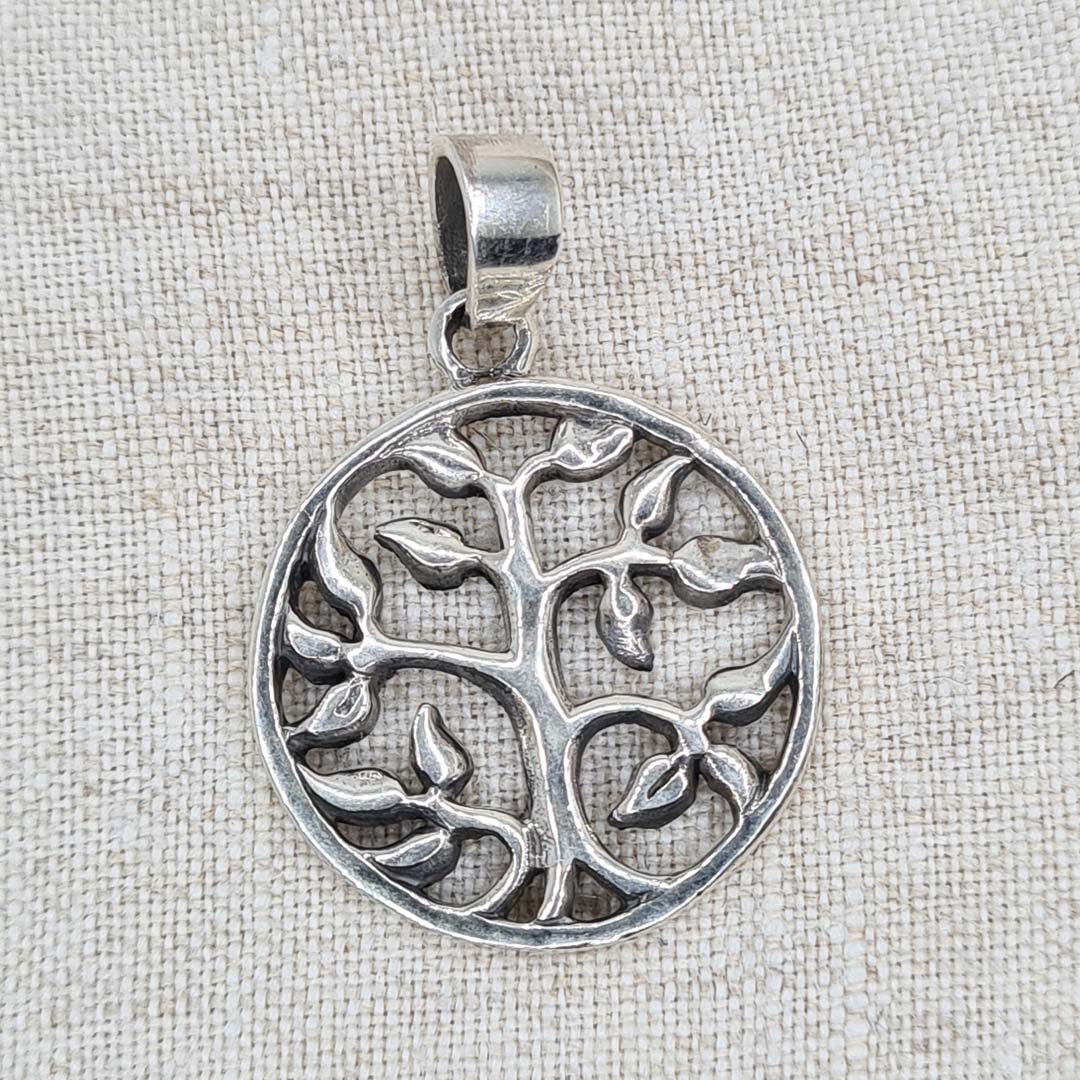 Front shot of 925 Sterling Silver Tree of Life Pendant